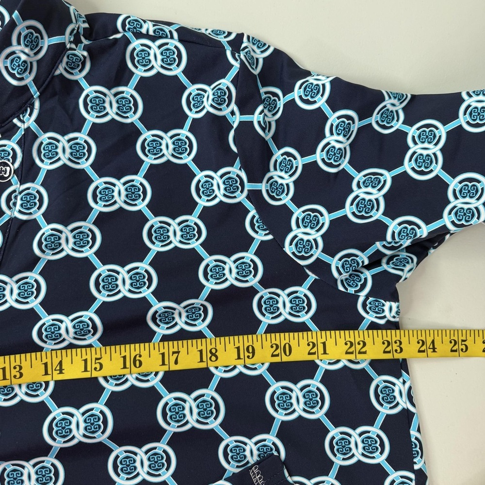 Lulu B Tunic Top Womens XL Blue Tropical UPF Nylon Navy Stretch - Picture 7 of 9